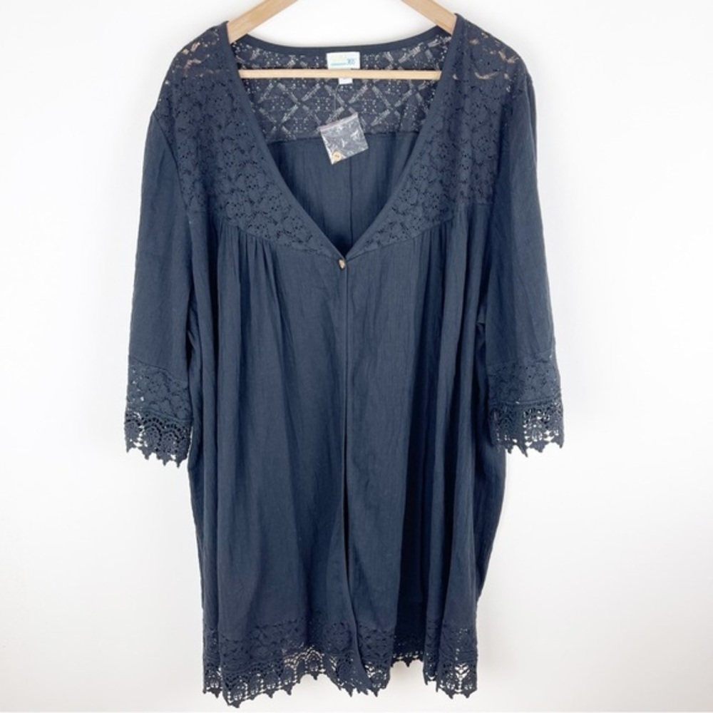Swim365 Black Lace Trim Coverup Size 26/28